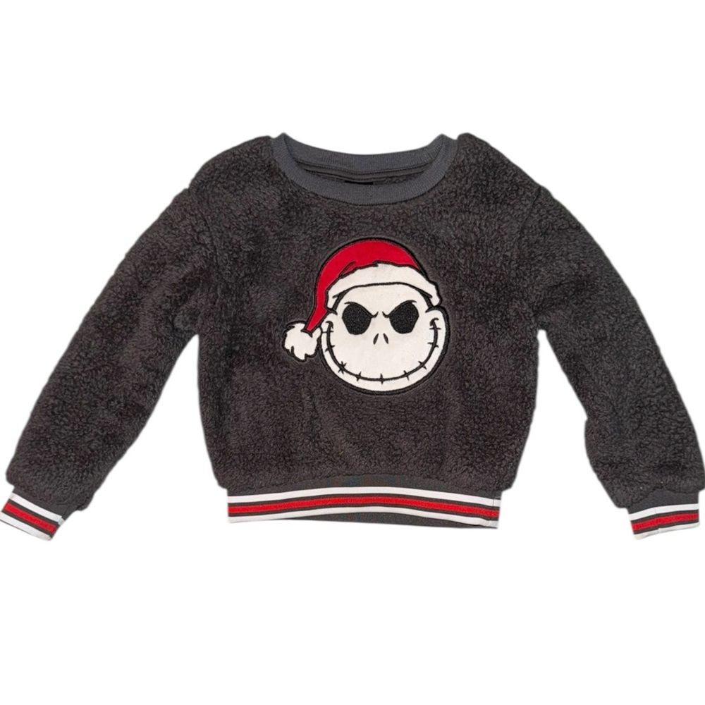 Gray Fuzzy Jack Skellington Sweater